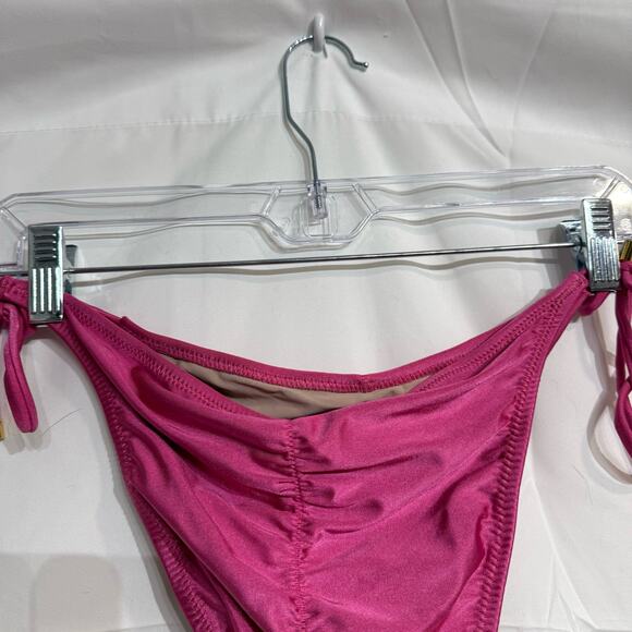 PQ Swim Pink Ruched Side Tie Bikini Bottom Sz L NWT - Picture 5 of 10